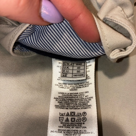 2/$35 Brooks Brothers men’s 40 Waist Khaki Flat Front Chino Shorts 10” Golf - Picture 6 of 9